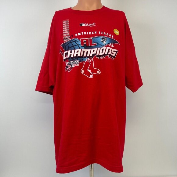 New Majestic Boston Red Sox 2007 Word Series Champs T Shirt MLB Baseball 2XL - Picture 2 of 4